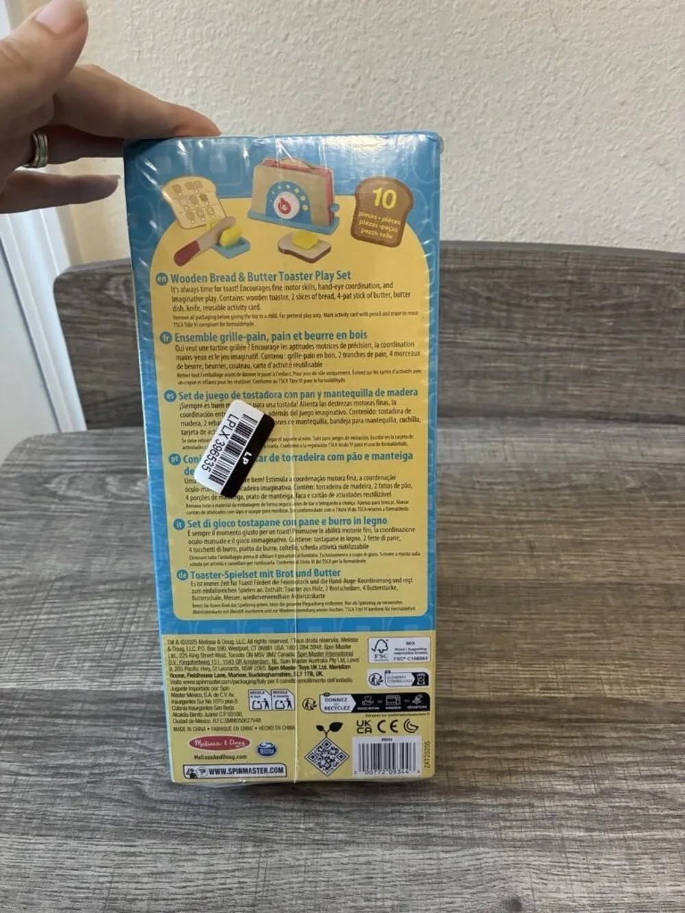 Melissa And Doug Wooden Bread And Butter Toaster Play Set